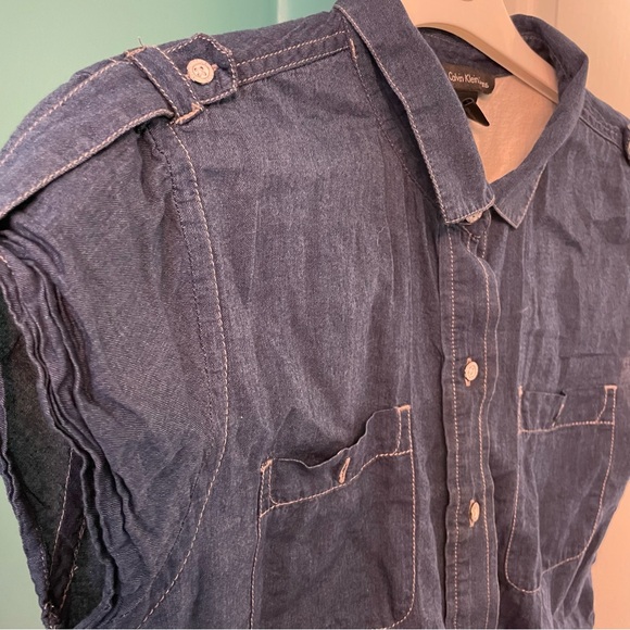 SzS Calvin Klein Cotton Blouse EUC - Picture 4 of 6